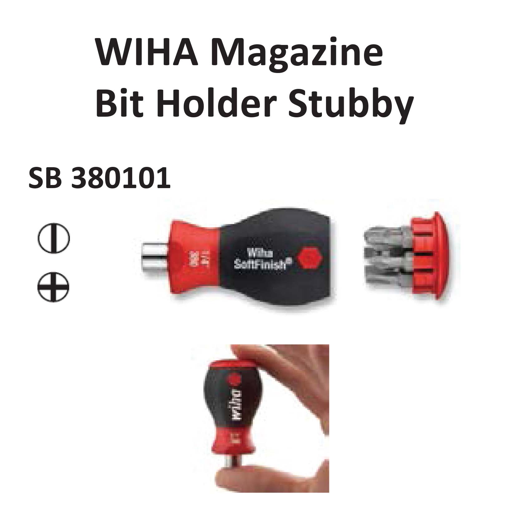 33738 SB 3801-01 magnetisch Wiha Magazin-Bithalter Stubby 1/4"