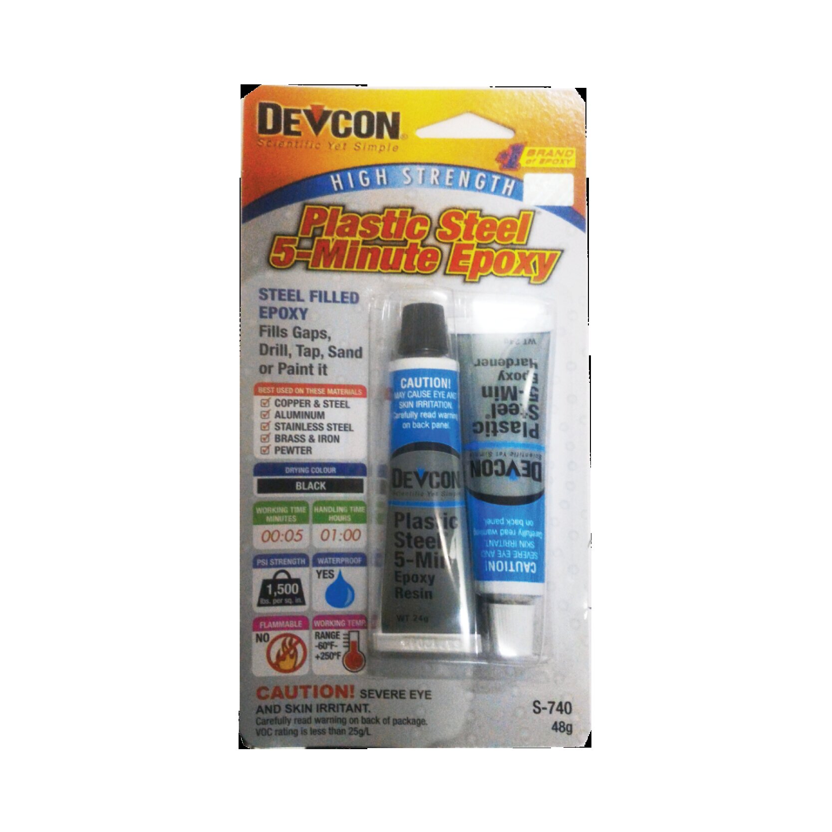 DEVCON S740 5Minute Plastic Steel Epoxy Tube Maintenance & Repair