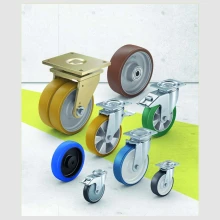 Wheels and castors with polyurethane tread